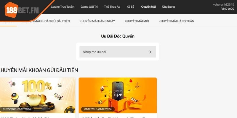 Cập nhật điều khoản sử dụng 188BET mới nhất cho tân thủ 2 Điều khoản về khuyến mãi