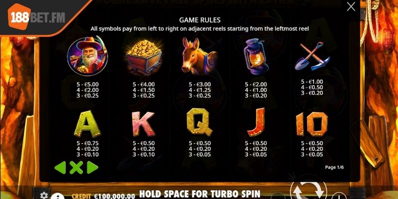 Gold rush slot 188bet - Mỏ vàng trực tuyến chờ bạn khám phá 3 Tìm hiểu về luật, quy tắc chơi Gold Rush Slot 188Bet